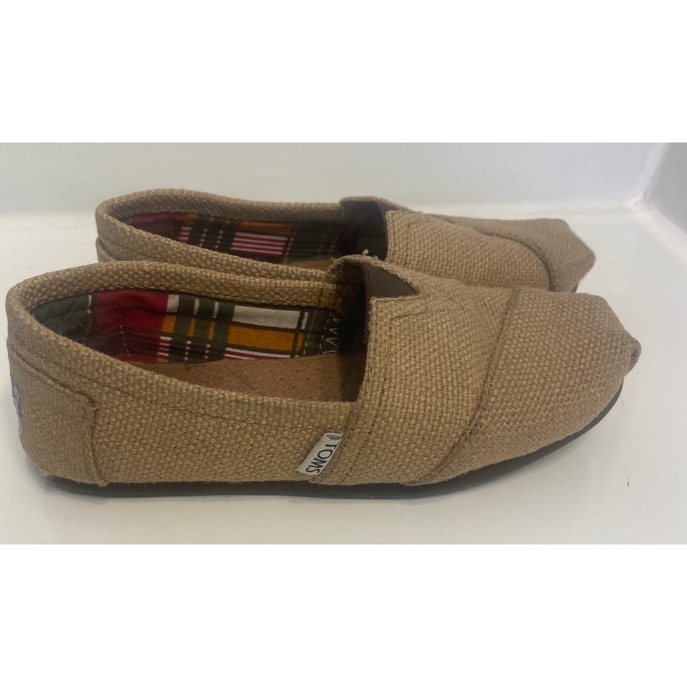 Toms Womens Loafer Flat Shoes Beige Round Toe Slip On 5
